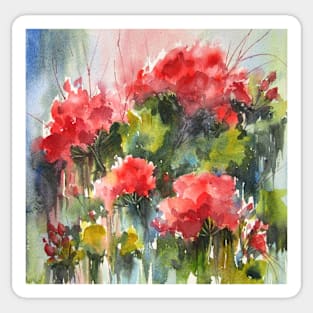 Red Geraniums Sticker